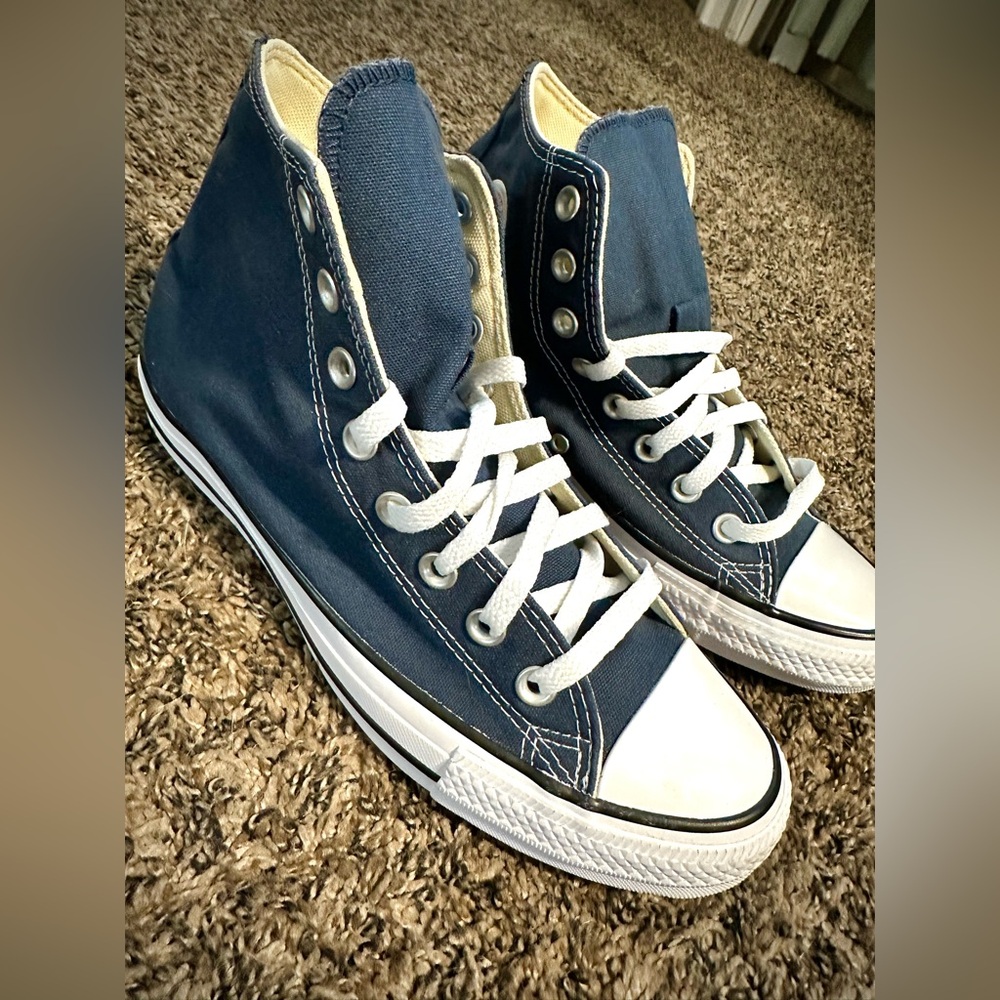 Unisex Converse Chuck Taylor All Star Navy Blue High-Top Sneakers- Women’s 9 - Picture 2 of 10